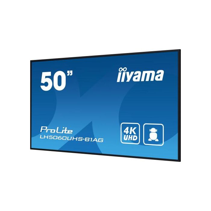 iiyama LH5060UHS-B1AG pantalla de señalización Pizarra de caballete digital 125,7 cm (49.5") LED Wifi 500 cd / m² 4K Ultra HD Negro Procesador incorporado Android 11 24/7 6