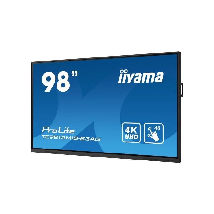 iiyama TE9812MIS-B3AG pantalla de señalización Diseño de quiosco 2,49 m (98") LCD Wifi 400 cd / m² 4K Ultra HD Negro Pantalla táctil Procesador incorporado Android 11 24/7 4