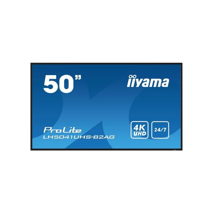 iiyama LH5041UHS-B2AG pantalla de señalización Pantalla plana para señalización digital 127 cm (50") LCD 500 cd / m² 4K Ultra HD Negro 24/7 iiyama LH5041UHS-B2AG pantalla de señalización Pantalla plana para señalización digital 127 cm (50") LCD 500 cd / m² 4K Ultra HD Negro 24/7
