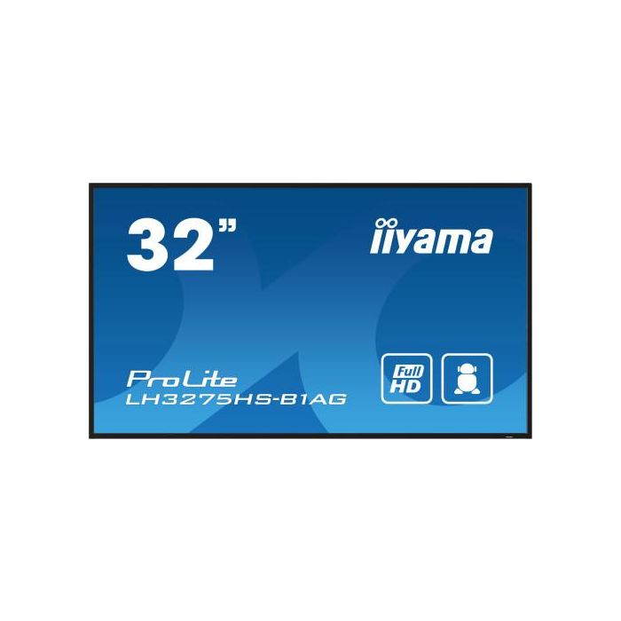 iiyama ProLite Pantalla plana para señalización digital 81,3 cm (32") LCD Wifi 500 cd / m² Full HD Negro Procesador incorporado Android 11 24/7 3