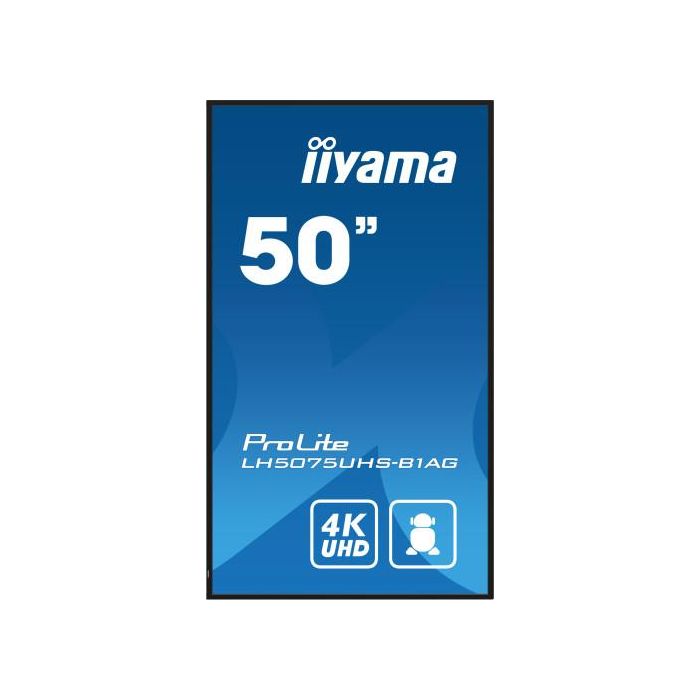 iiyama ProLite Pantalla plana para señalización digital 125,7 cm (49.5") LCD Wifi 500 cd / m² 4K Ultra HD Negro Procesador incorporado Android 11 24/7 1