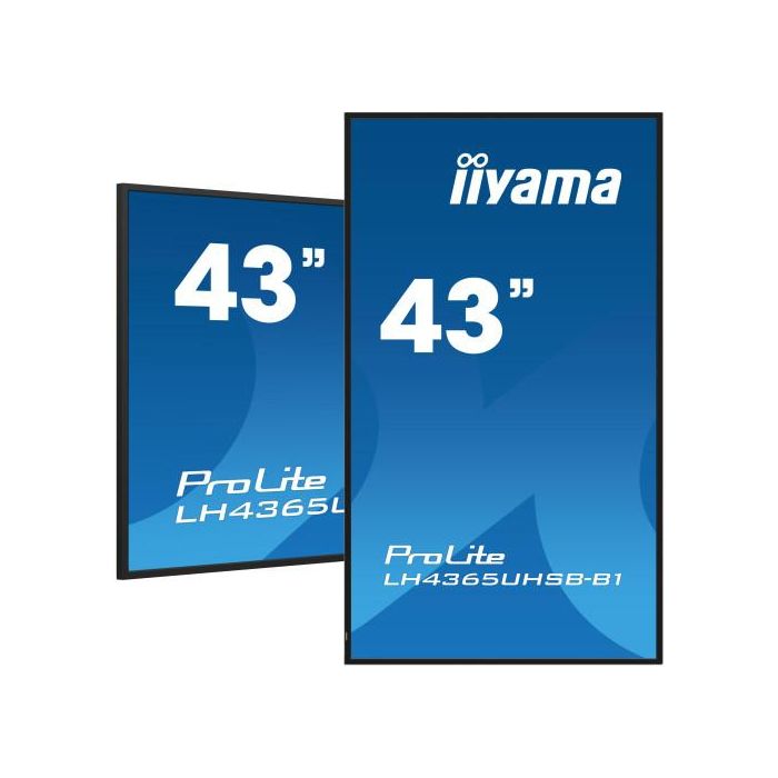 iiyama LH4365UHSB-B1 pantalla de señalización Diseño de quiosco 108 cm (42.5") LED Wifi 800 cd / m² 4K Ultra HD Negro Procesador incorporado Android 11 24/7 4