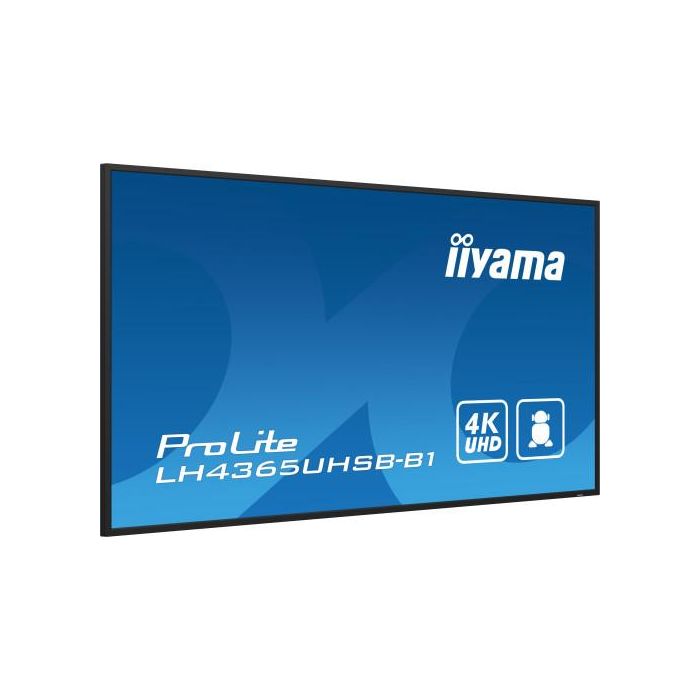 iiyama LH4365UHSB-B1 pantalla de señalización Diseño de quiosco 108 cm (42.5") LED Wifi 800 cd / m² 4K Ultra HD Negro Procesador incorporado Android 11 24/7 5