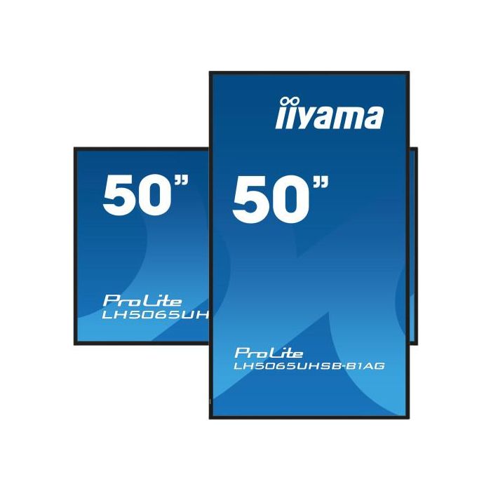 iiyama LH5065UHSB-B1AG pantalla de señalización Pantalla plana para señalización digital 125,7 cm (49.5") LCD Wifi 800 cd / m² 4K Ultra HD Negro Procesador incorporado Android 11 24/7 3