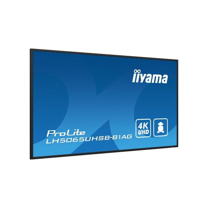 iiyama LH5065UHSB-B1AG pantalla de señalización Pantalla plana para señalización digital 125,7 cm (49.5") LCD Wifi 800 cd / m² 4K Ultra HD Negro Procesador incorporado Android 11 24/7 5