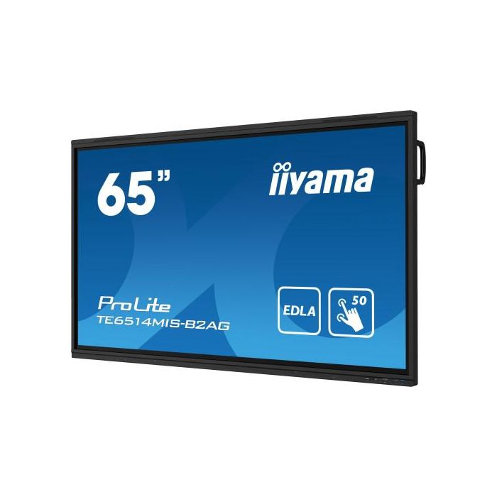 iiyama PROLITE TE6514MIS-B2AG Pantalla plana para señalización digital 165,1 cm (65") LCD Wifi 435 cd / m² 4K Ultra HD Negro Pantalla táctil Procesador incorporado Android 24/7 3