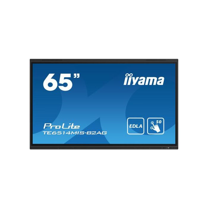 iiyama PROLITE TE6514MIS-B2AG Pantalla plana para señalización digital 165,1 cm (65") LCD Wifi 435 cd / m² 4K Ultra HD Negro Pantalla táctil Procesador incorporado Android 24/7