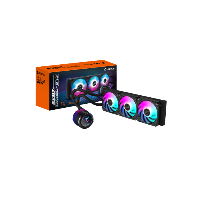 GIGABYTE Refrigeración líquida para CPU AORUS WATERFORCE X II 360 AIO - 3 ventiladores ARGB de 120 mm, pantalla LCD a todo color, mecanismo de interbloqueo magnético, DAISY-CHAIN, compatible con Intel LGA 1700 y AMD AM5, garantía de 6 años GIGABYTE Refrigeración líquida para CPU AORUS WATERFORCE X II 360 AIO - 3 ventiladores ARGB de 120 mm, pantalla LCD a todo color, mecanismo de interbloqueo magnético, DAISY-CHAIN, compatible con Intel LGA 1700 y AMD AM5, garantía de 6 años