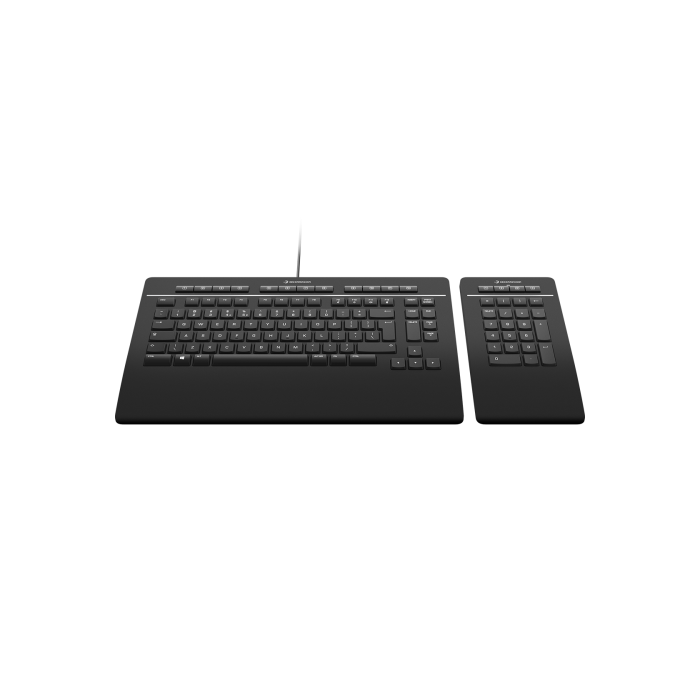 3Dconnexion Keyboard Pro with Numpad teclado Oficina USB + RF Wireless + Bluetooth QWERTZ Alemán Negro 1