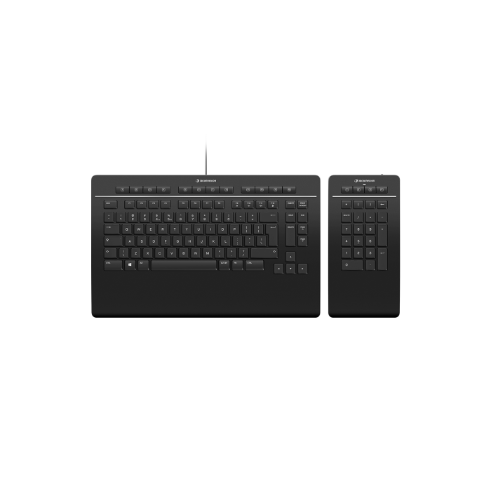 3Dconnexion Keyboard Pro with Numpad teclado Oficina USB + RF Wireless + Bluetooth QWERTZ Alemán Negro