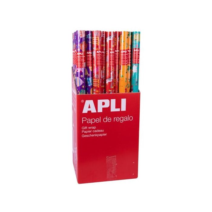 Apli Expositor Papel De Regalo Infantil Rollo 70 cm X 2M Colores Surtidos -55U-