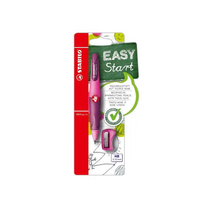 Portaminas Easyergo Minas Extra Gruesas 3,15Mm. para Diestros Rosa Stabilo B-46870-5 1