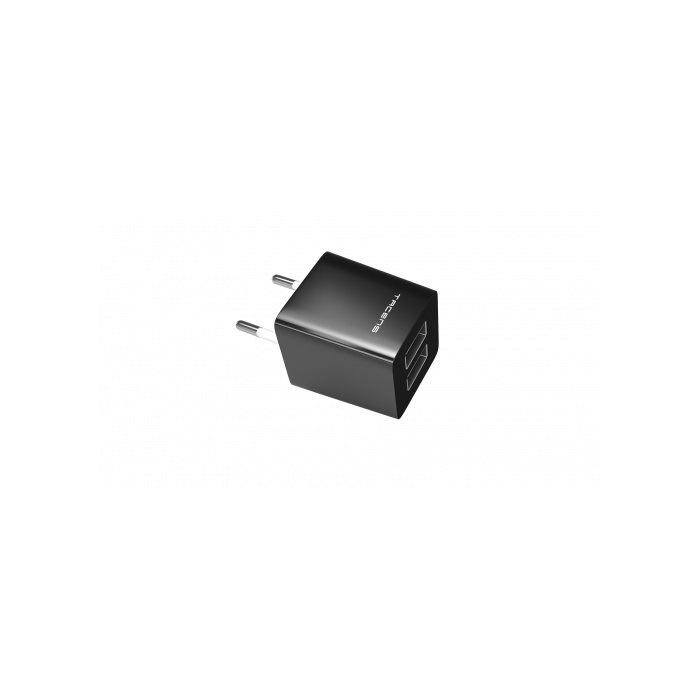 TACENS ANIMA AUSB1 USB CHARGER, 2x USB PORTS, 2.1A ULTRAFAST CHARGE, LIGHWEIGT AND COMPACT SIZE DESIGN, EU CONNECTOR, BLACK/WHITE DESIGN 1