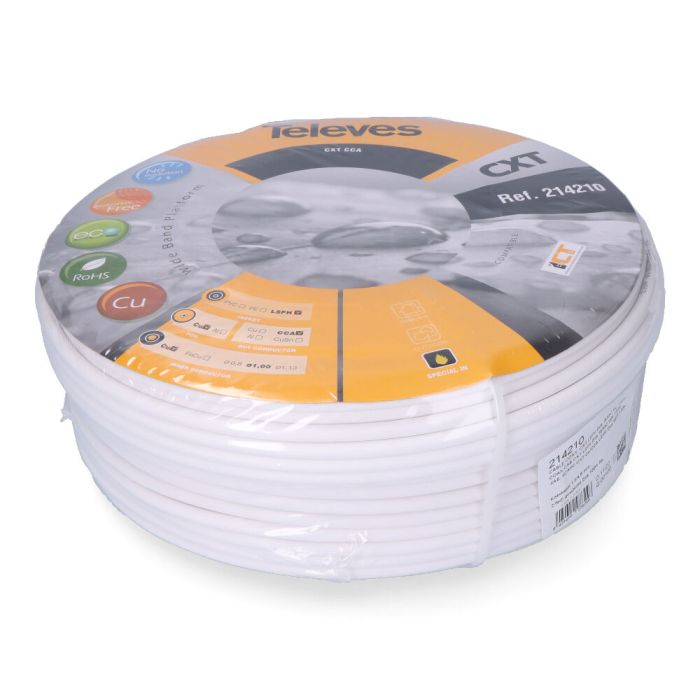Cable coaxial apantallado cobre televes euro/mts (bobina ø270x136mm) 0 Cable coaxial apantallado cobre televes euro/mts (bobina ø270x136mm) 0