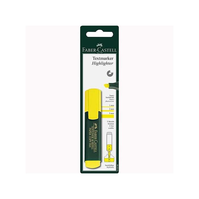 Faber castell marcador súper fluorescente textliner 48 amarillo en blister