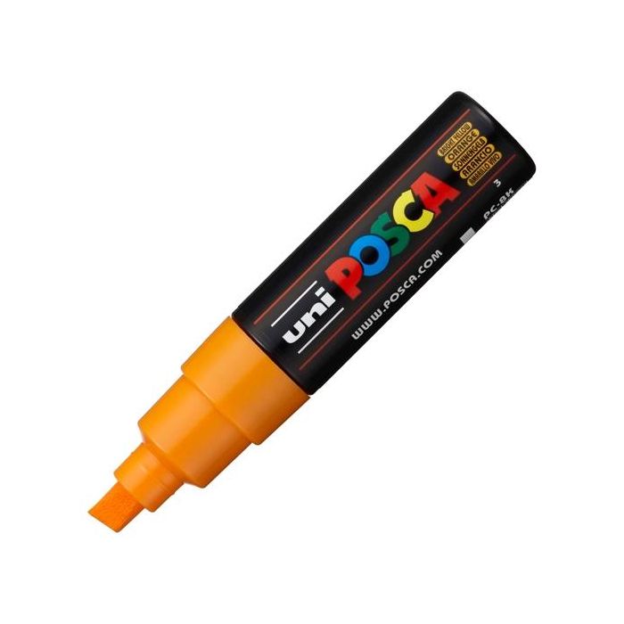 Posca Marcador pc-8k no permanente punta biselada 8.0mm naranja medio Posca Marcador pc-8k no permanente punta biselada 8.0mm naranja medio