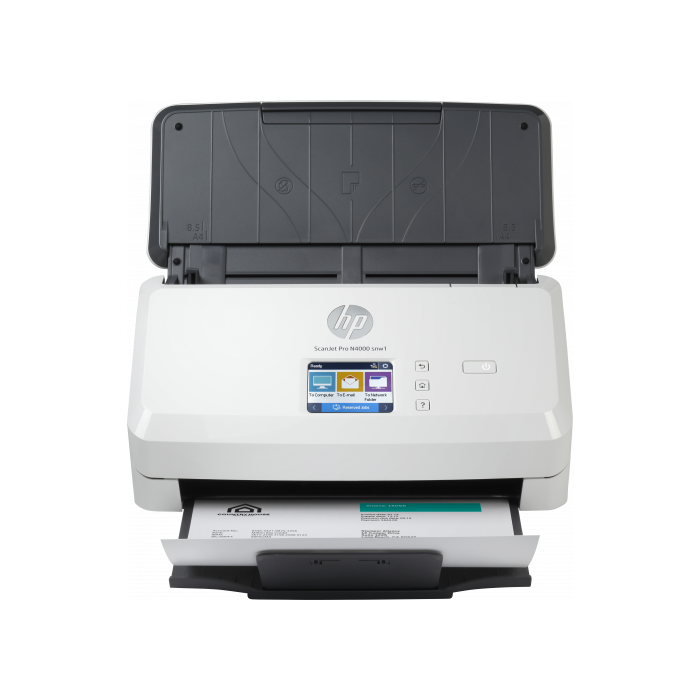 HP Scanjet Pro N4000 snw1 Escáner alimentado con hojas 600 x 600 DPI A4 Negro, Blanco