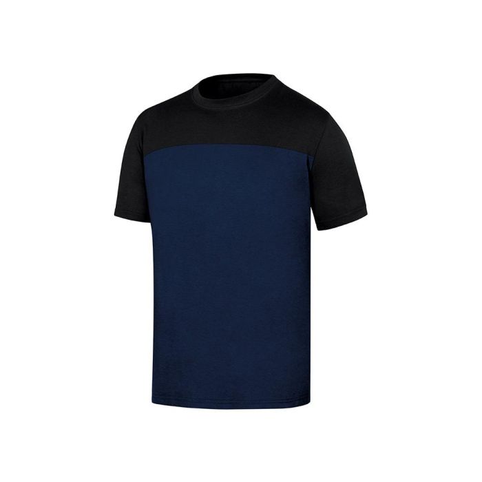 Camiseta De Algodon Deltaplus Color Azul-Negro Talla S