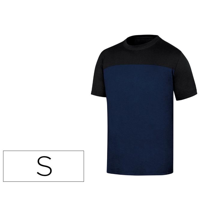 Camiseta De Algodon Deltaplus Color Azul-Negro Talla S