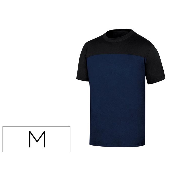 Camiseta De Algodon Deltaplus Color Azul-Negro Talla M