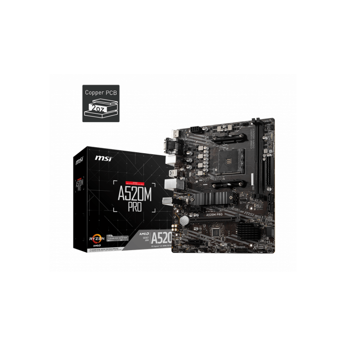 MSI A520M PRO placa base AMD A520 Zócalo AM4 micro ATX 4