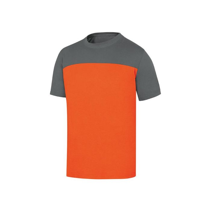 Camiseta De Algodon Deltaplus Color Gris-Naranja Talla 3XL