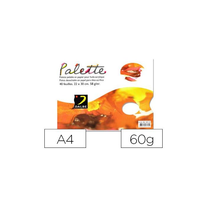 Paleta Papel Dalbe Desechable Din A4 40 Hojas 60 gr