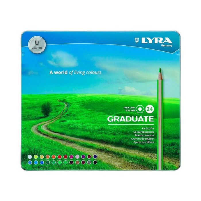 Lapices De Colores Lyra Graduate Caja Metalica De 24 Colores Surtidos 1