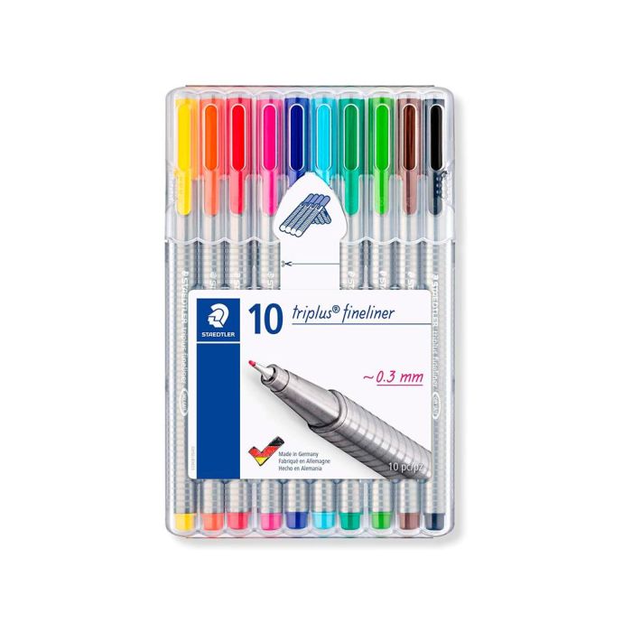 Rotulador Staedtler Triplus Broadliner 338 Estuche Plastico De 10 Unidades Colores Surtidos 1