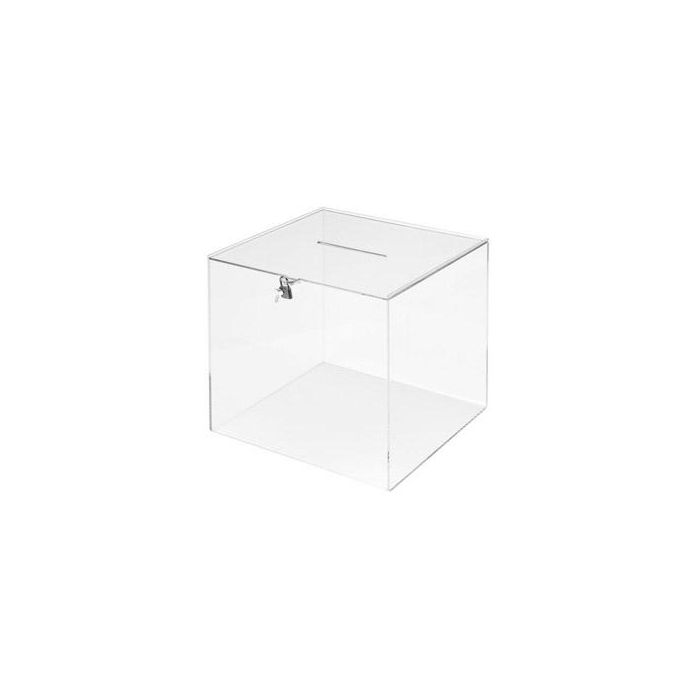 Urna Electoral Archivo 2000 Cuadrada Con Llave Metacrilato 3 mm 300x300x300 mm