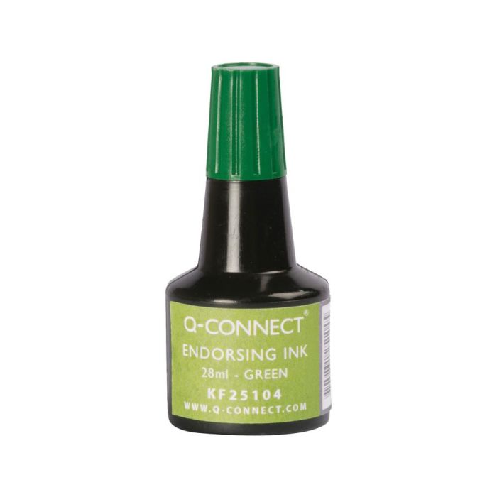 Tinta Tampon Q-Connect Verde Bote 28 mL 1