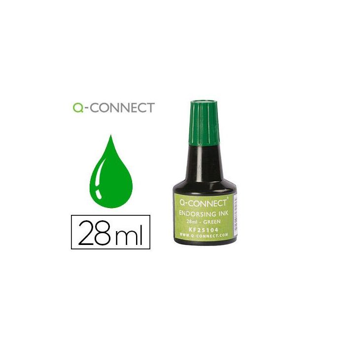 Tinta Tampon Q-Connect Verde Bote 28 mL