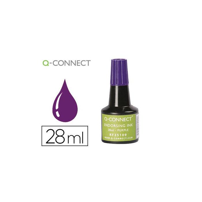 Tinta Tampon Q-Connect Violeta Bote 28 mL