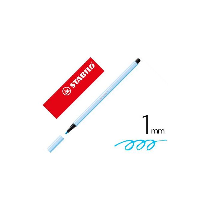 Rotulador Stabilo Acuarelable Pen 68 Azul Claro Punta Gruesa 1 mm