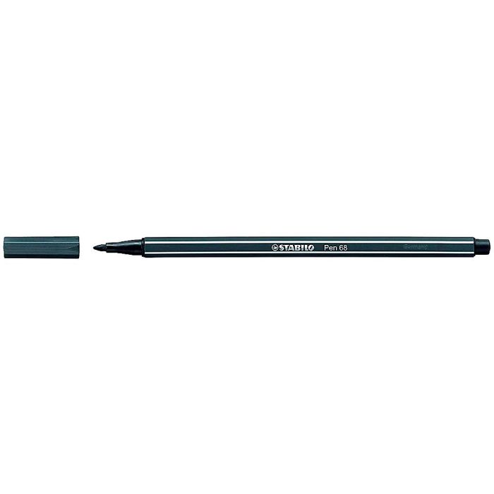 Rotulador Stabilo Acuarelable Pen 68 gris Azulado Intenso Punta Gruesa 1 mm 10 unidades 1