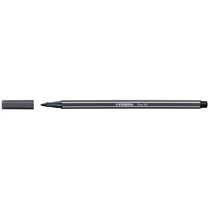 Rotulador Stabilo Acuarelable Pen 68 gris Paynes Punta Gruesa 1 mm 10 unidades 1