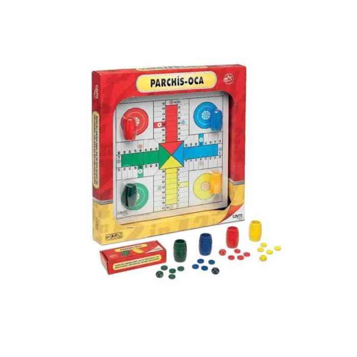 Juego parchis 4 jugadores con accesorios 33x33 cm