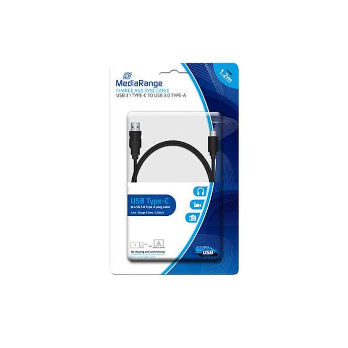 Cable Usb 3.1 Tipo C A Usb 3.0 Tipo A Mediarange Longitud Del Cable 1.2 Mt Negro 1