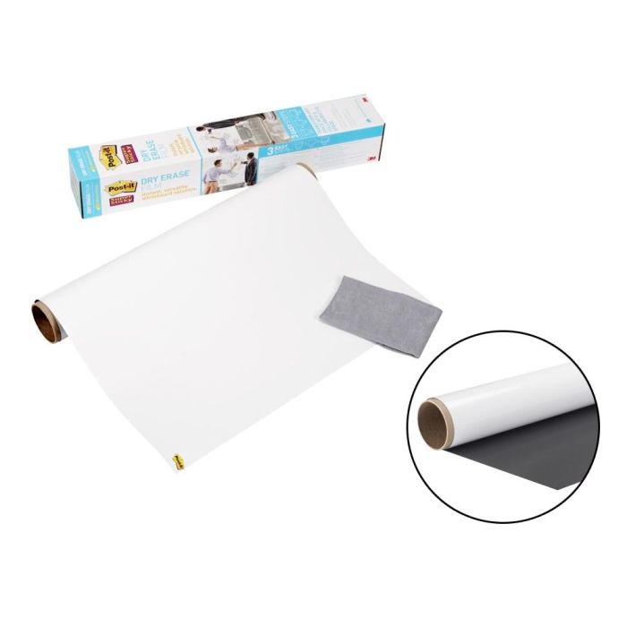 Pizarra Blanca Post It Super Sticky Adhesiva Removible Rollo 121,9x182,9 cm 1