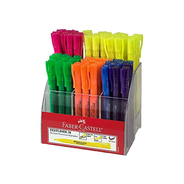 Rotulador Faber Fluorescente Textliner 38 Expositor 54 Unidades Colores Surtidos 1