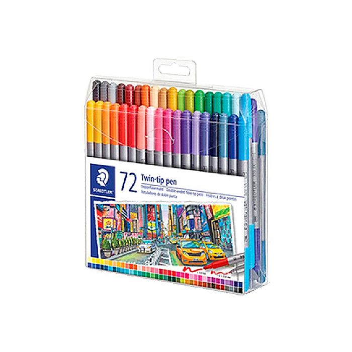 Rotulador Staedtler Doble Punta De Fibra 3200 Estuche De 72 Unidades Colores Surtidos 1