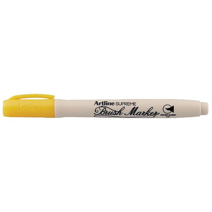 Rotulador Artline Supreme Brush Pintura Base De Agua Punta Tipo Pincel Trazo Variable Amarillo 12 unidades 1