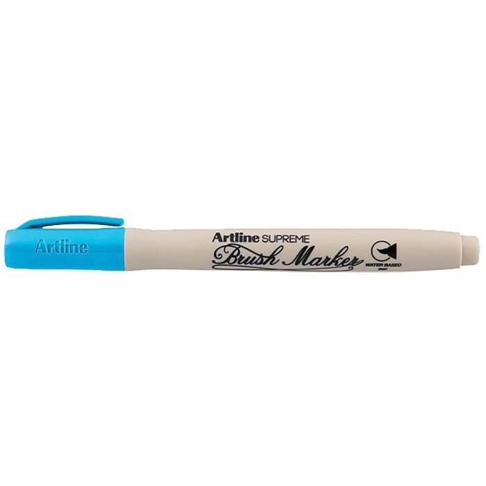 Rotulador Artline Supreme Brush Pintura Base De Agua Punta Tipo Pincel Trazo Variable Celeste 12 unidades 2