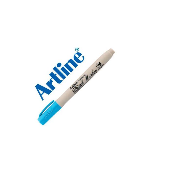 Rotulador Artline Supreme Brush Pintura Base De Agua Punta Tipo Pincel Trazo Variable Celeste 12 unidades