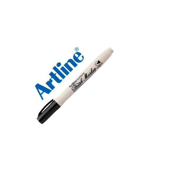 Rotulador Artline Supreme Brush Pintura Base De Agua Punta Tipo Pincel Trazo Variable Negro 12 unidades