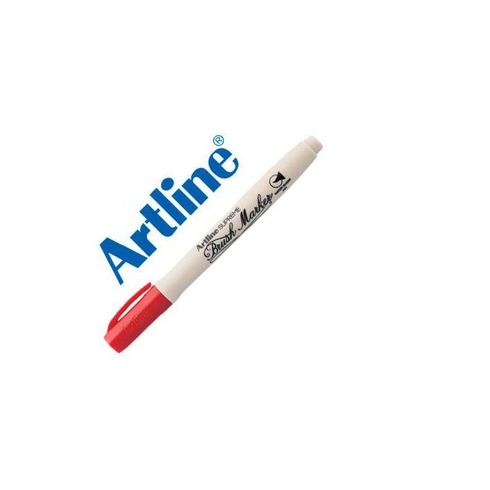 Rotulador Artline Supreme Brush Pintura Base De Agua Punta Tipo Pincel Trazo Variable Rojo 12 unidades