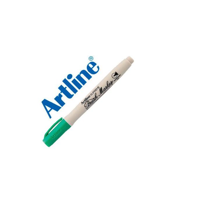 Rotulador Artline Supreme Brush Pintura Base De Agua Punta Tipo Pincel Trazo Variable Verde 12 unidades