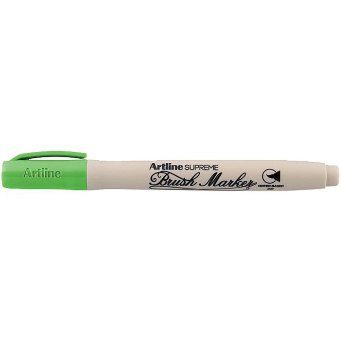 Rotulador Artline Supreme Brush Pintura Base De Agua Punta Tipo Pincel Trazo Variable Verde Amarillento 12 unidades 2