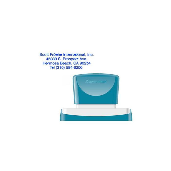 Sello X'Stamper Quix Personalizable Color Azul Medidas 28x78 mm Q-24
