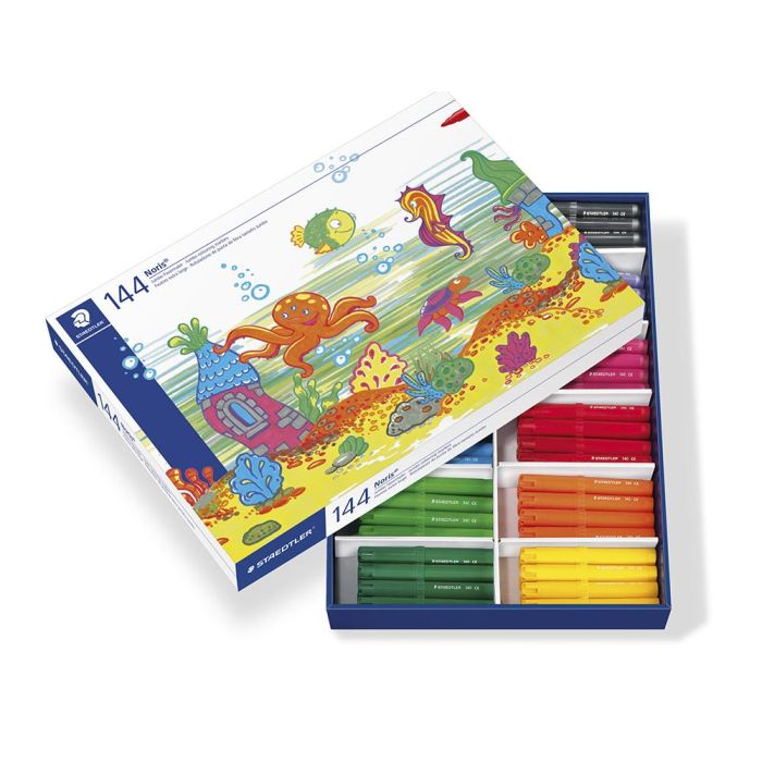 Rotulador Staedtler Color Jumbo Trazo 3 mm School Pack De 144 Unidades Colores Surtidos 12 X Color